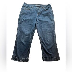 Bandolino Blu Women's Size 8 Blue Denim High Rise  High Waist Capri Jeans​​​​​​​